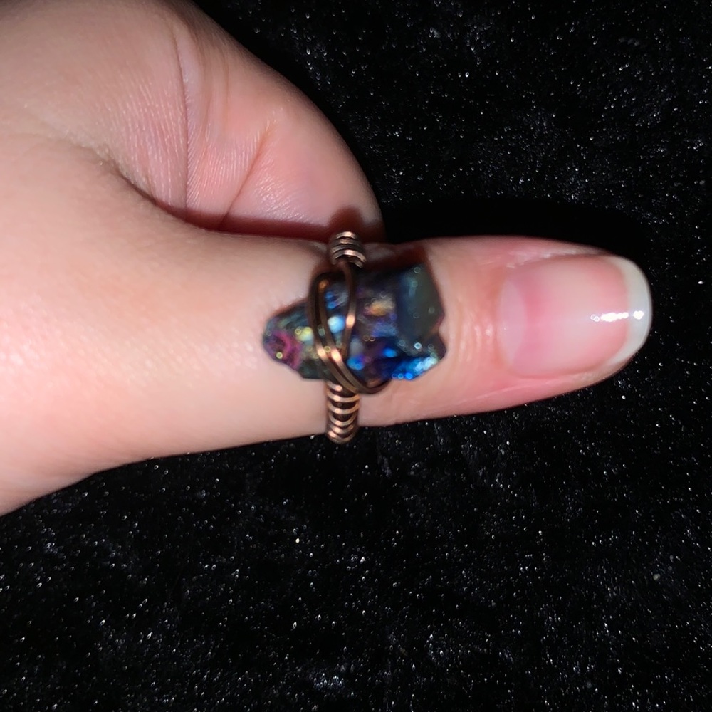 brass wrapped hematite ring